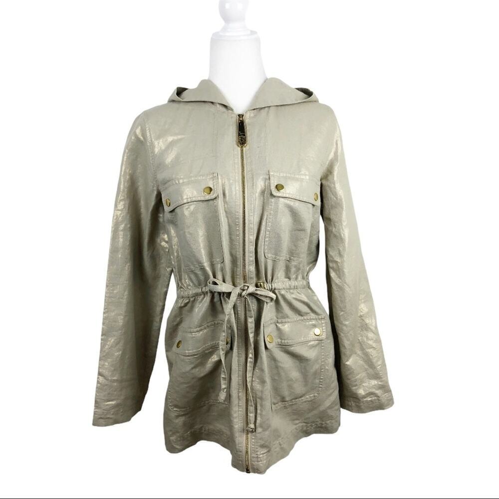C Wonder Gold metallic Hooded Full Zip Jacket S
